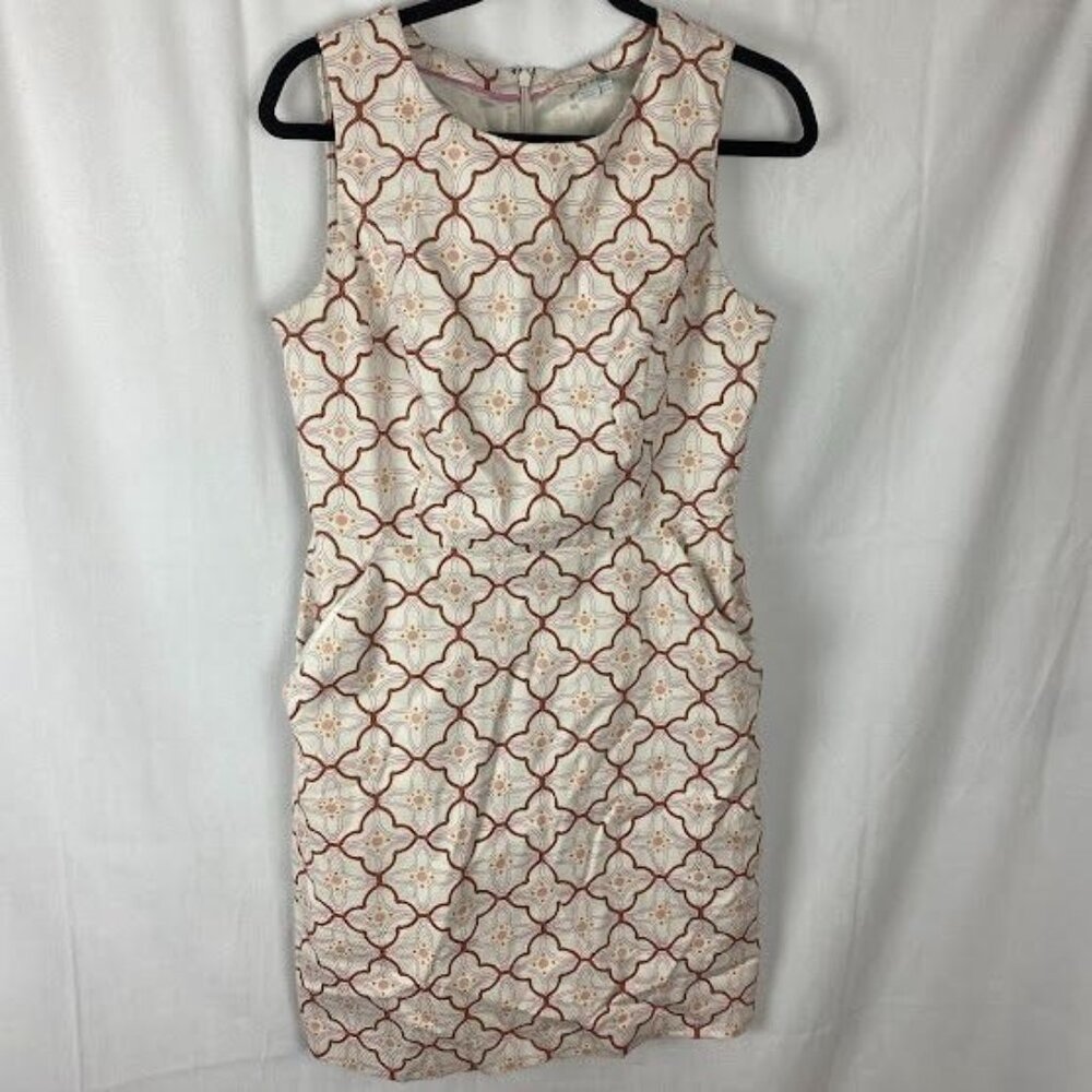 Boden Geometric Print Sleeveless Shift Dress Women's Size 6 Regular